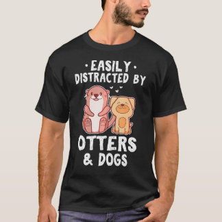 Camiseta Fácil Distração Por Cachorros E Cachorros Engraçad