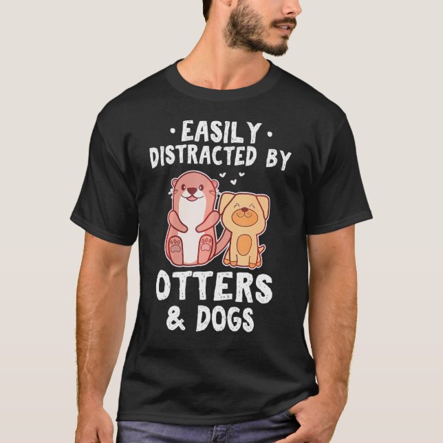 Camiseta Fácil Distração Por Cachorros E Cachorros Engraçad (Frente)