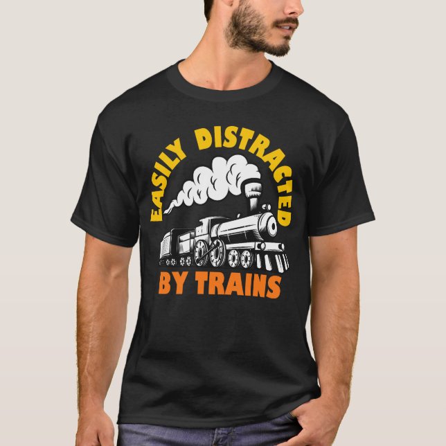 Camiseta Fácil Distração Por Comboios (Frente)