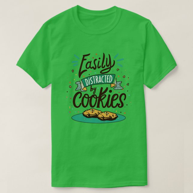 Camiseta Fácil Distração Por Cookies (Frente do Design)