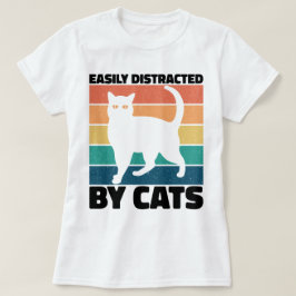 Camiseta Fácil Distração Por Gato gatinho Kawaii Engraçado