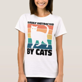 Camiseta Fácil Distração Por Gato gatinho Kawaii Engraçado