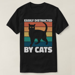 Camiseta Fácil Distração Por Gatos Cute Kitten Proprietário