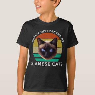 Camiseta Fácil Distração Por Gatos Siameses