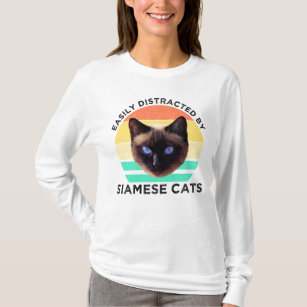 Camiseta Fácil Distração Por Gatos Siameses