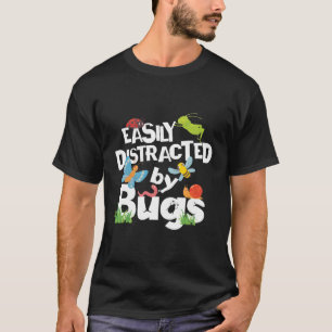 Camiseta Fácil Distração Por Insetos Entomologistas Inseto
