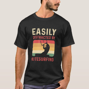 Camiseta Fácil Distração Por Kitesurfing Kiteboard