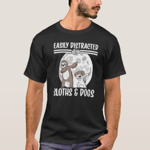 Camiseta Fácil Distração Por Laminhas E Cães, dizendo pregu