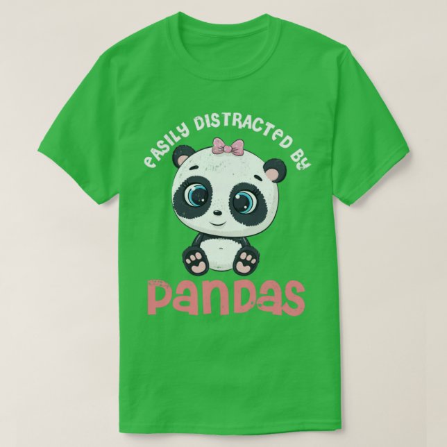 Camiseta Fácil Distração Por Pandas Cute Panda (Frente do Design)