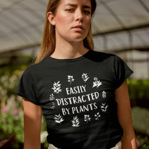 Camiseta Fácil Distração Por Plantas Engraçadas Gardener Qu