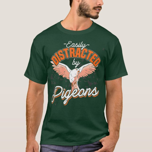 Camiseta Fácil Distração Por Pombos (Frente)