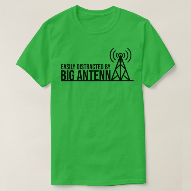 Camiseta Fácil Distração Por Rádio Grande Antena Ham (Frente do Design)
