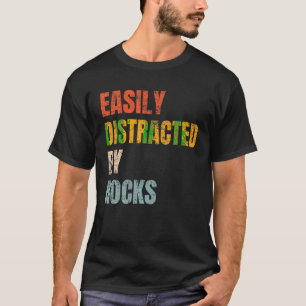 Camiseta Fácil Distração Por Rocks Retro Geology Rock Coll