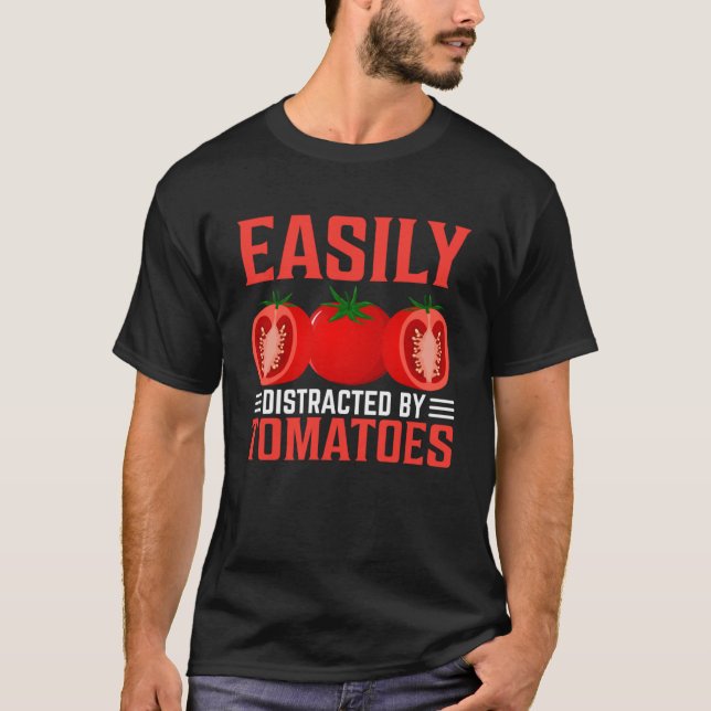 Camiseta Fácil Distração Por Tomates (Frente)
