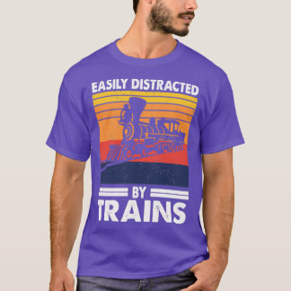 Camiseta Fácil Distração Por Trains Trainspotter