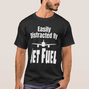 Camiseta Fácil Distração Por Voo-Piloto Da Aviação De Combu