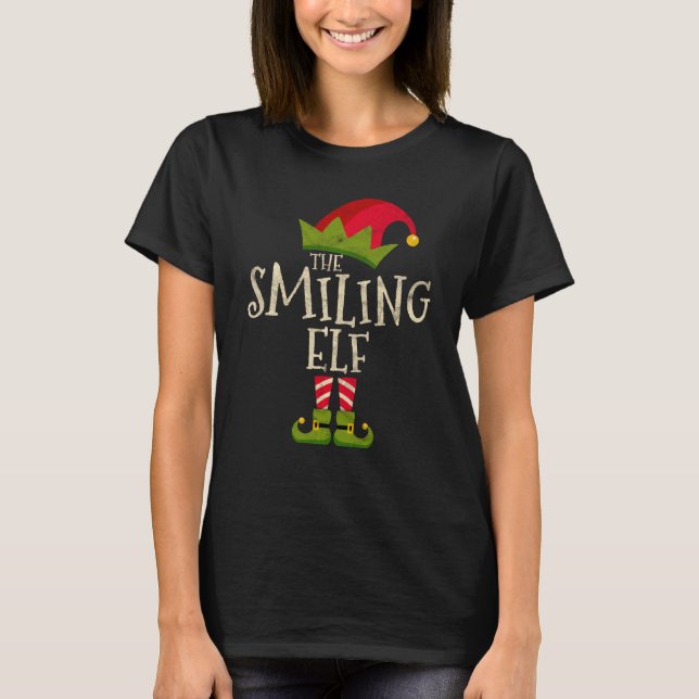 Camiseta Fácil O Sorriso De Figurino Da Família Elf (Frente)