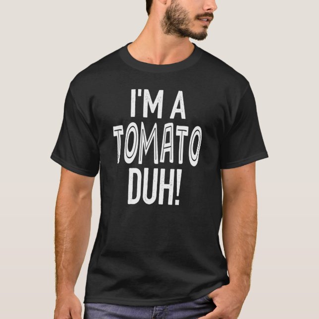 Camiseta Fácil preguiçoso de tomate Halloween Eu sou um tom (Frente)