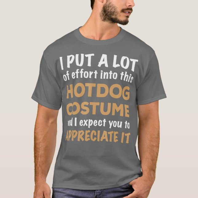 Camiseta Fácil roupa de Halloween de Hotdog (Frente)