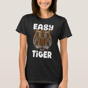 Camiseta Fácil Tiger Grande Trendy Animal Meme Zoo Bonito