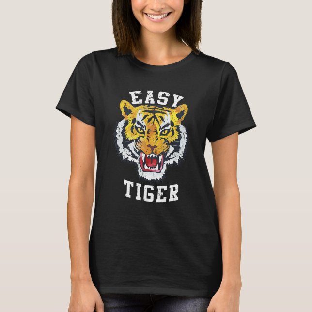 Camiseta Fácil Tiger Trendy Animal Wildlife Big Cats Fan Gr (Frente)