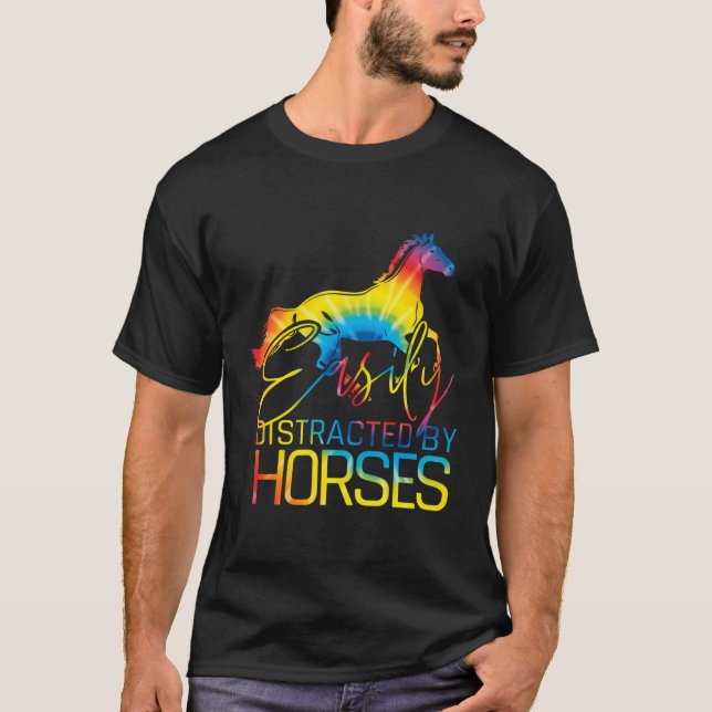 Camiseta Facilmente Distraída Por Cavalo De Vaca Ocidental (Frente)