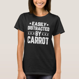 Camiseta Facilmente Distraída Por Cenouras Vegetarianas