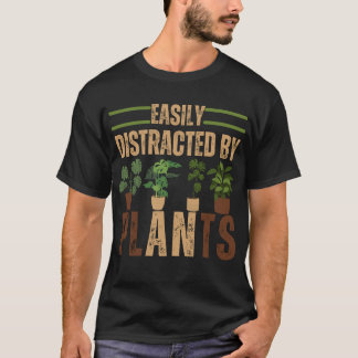 Camiseta Facilmente Distraída Por Plantas Para O Prato De P