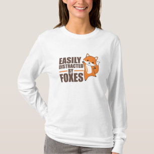 Camiseta Facilmente Distraída Por Raposas Cuja Raposa É Eng