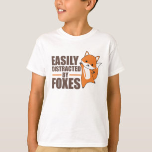 Camiseta Facilmente Distraída Por Raposas Cuja Raposa É Eng