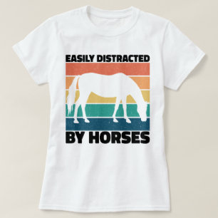 Camiseta Facilmente Distraído Pela Criação De Cavalos Legal