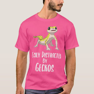 Camiseta Facilmente Distraído Pela Geckos Leopard Gecko Lov