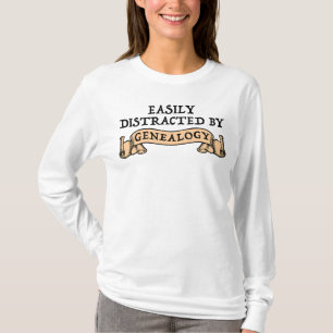 Camiseta Facilmente Distraído Pela Genealogia