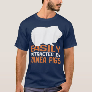 Camiseta Facilmente Distraído Pela Piggie Lover Da Guiné