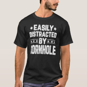 Camiseta Facilmente Distraído Pelo Jogo Cornhole