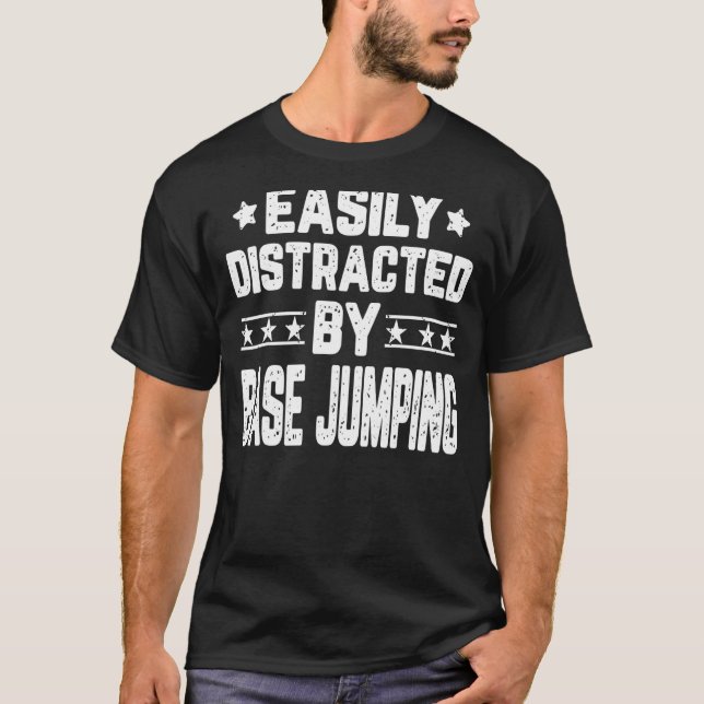 Camiseta Facilmente distraído pelo jumper BASE Jumping BASE (Frente)