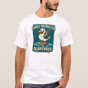 Camiseta Facilmente Distraído por Albatroz Desenho Animado