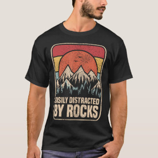 Camiseta Facilmente Distraído Por Amantes De Rochas Geólogo