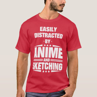 Camiseta Facilmente Distraído Por Amigo De Anime E Desenho
