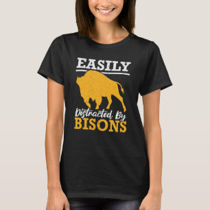 Camiseta Facilmente Distraído Por Bisons Murmurador de Búfa