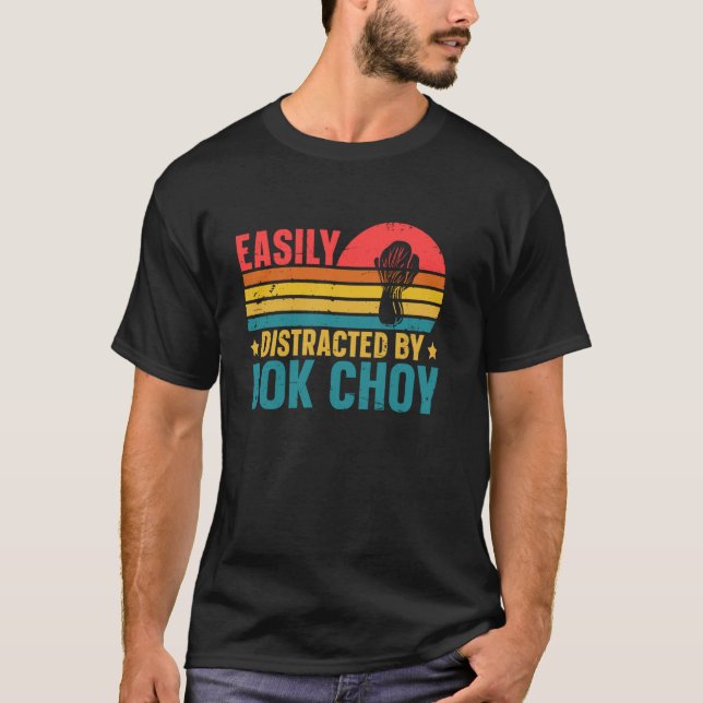 Camiseta Facilmente Distraído Por Bok Choy (Frente)