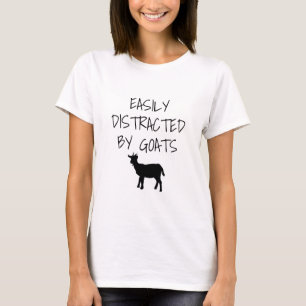 Camiseta Facilmente Distraído Por Cabras