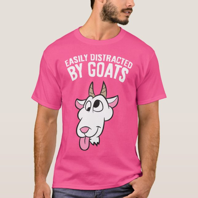 Camiseta Facilmente Distraído Por Cabras (Frente)