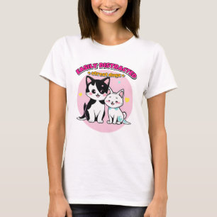 Camiseta Facilmente Distraído Por Cães De Rua Presente Para