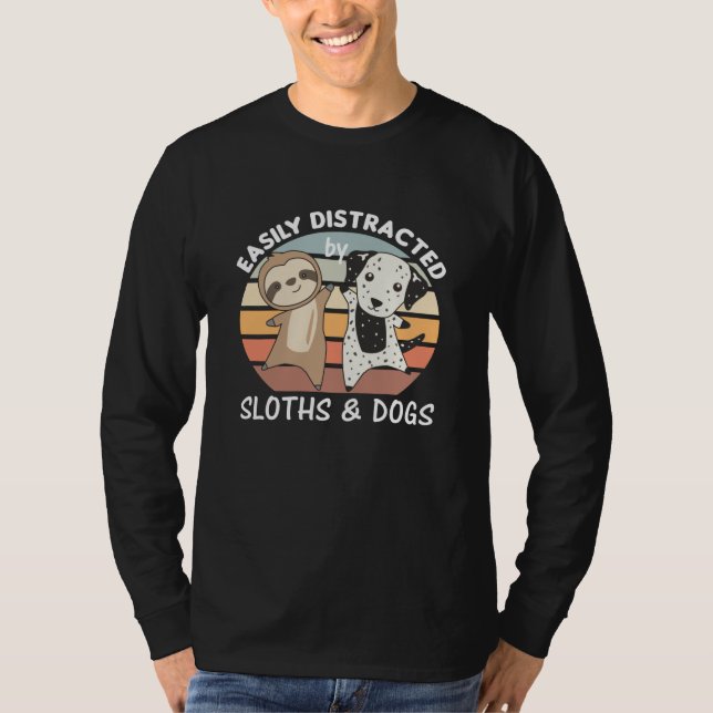 Camiseta Facilmente Distraído Por Calhas E Cães (Frente)