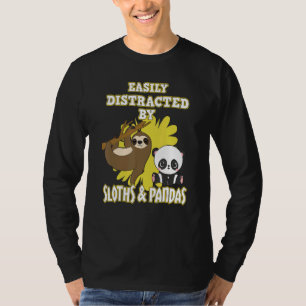 Camiseta Facilmente Distraído Por Calhas E Pandas