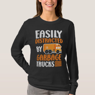 Camiseta Facilmente Distraído por Caminhões de Lixo Coletor