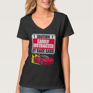 Camiseta Facilmente Distraído Por Carros Autoguiando Humor 