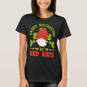 Camiseta Facilmente Distraído Por Chapéus Vermelhos Anão De