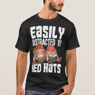 Camiseta Facilmente Distraído Por Chapéus Vermelhos Anões D